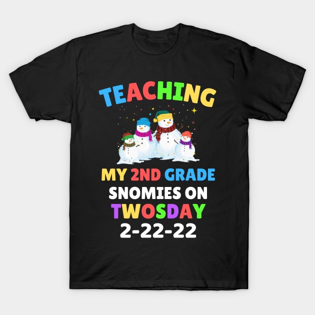 Teaching My 2nd Grade Snowmies on Twosday T-Shirt by WassilArt